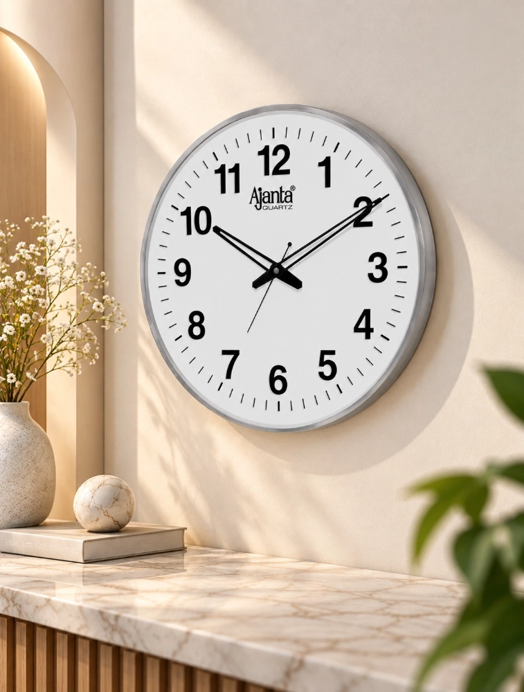 White Round Analog Wall Clock 397