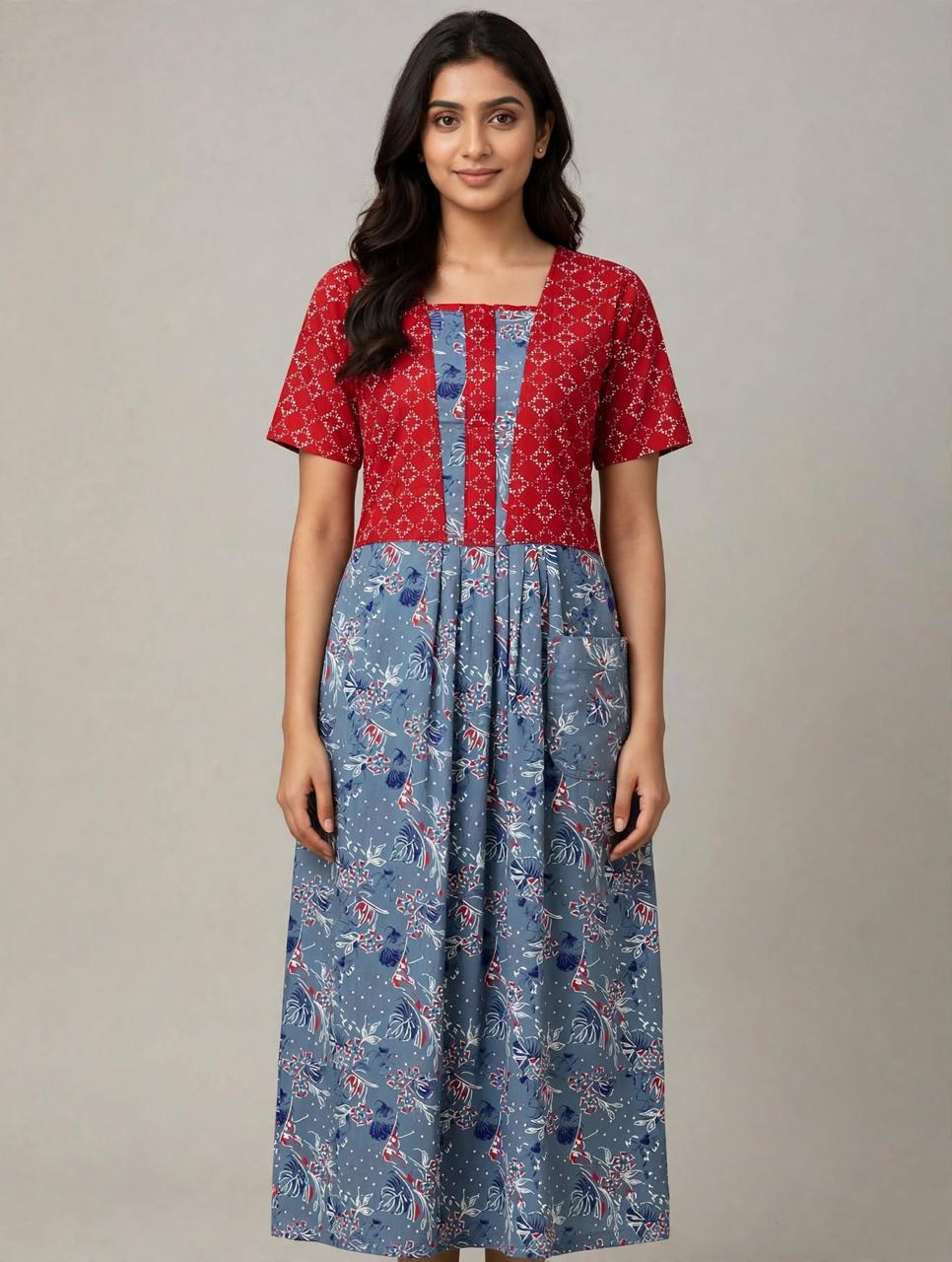 Women's Premium - Frock Nighty With zip and Front Pocket  - Style 2