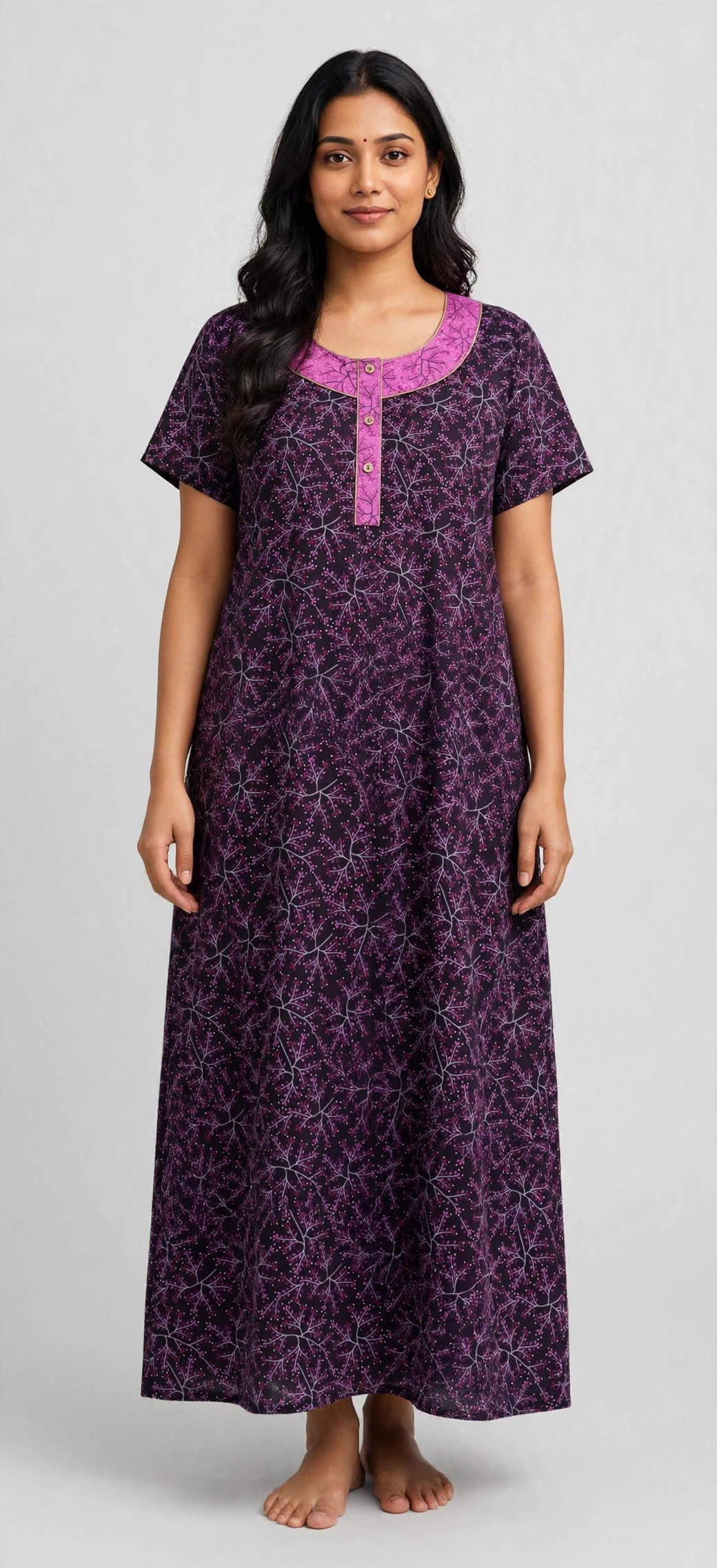 Women's Premium -Nighty with Centre zip - Style 1