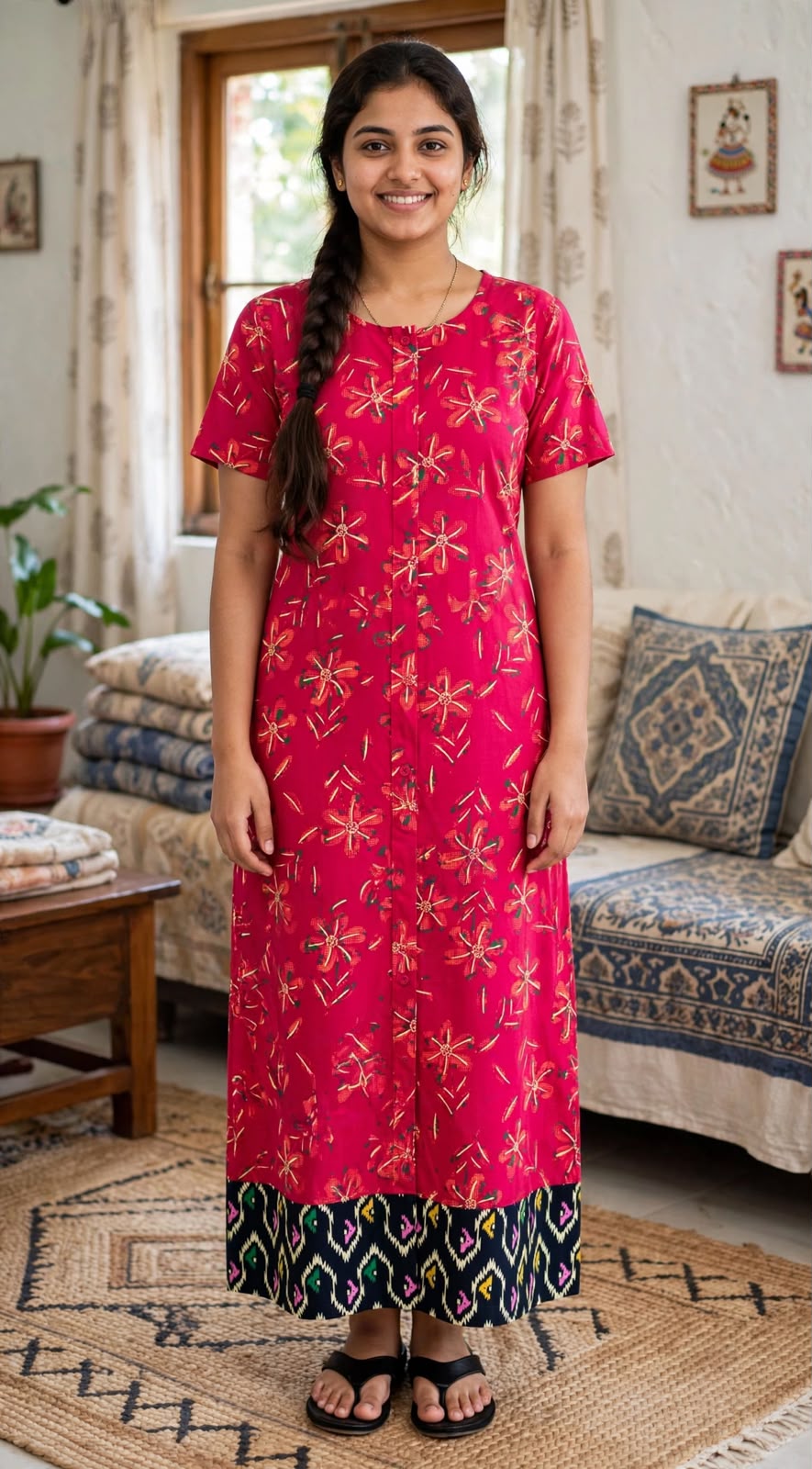 Women's Premium Frock Nighties -Mix and Match ( Double Color)  - Style 9