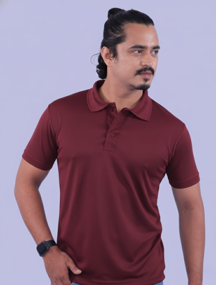 Wine Dri Fit Mars Polo Half Sleve 200GSM T-shirts