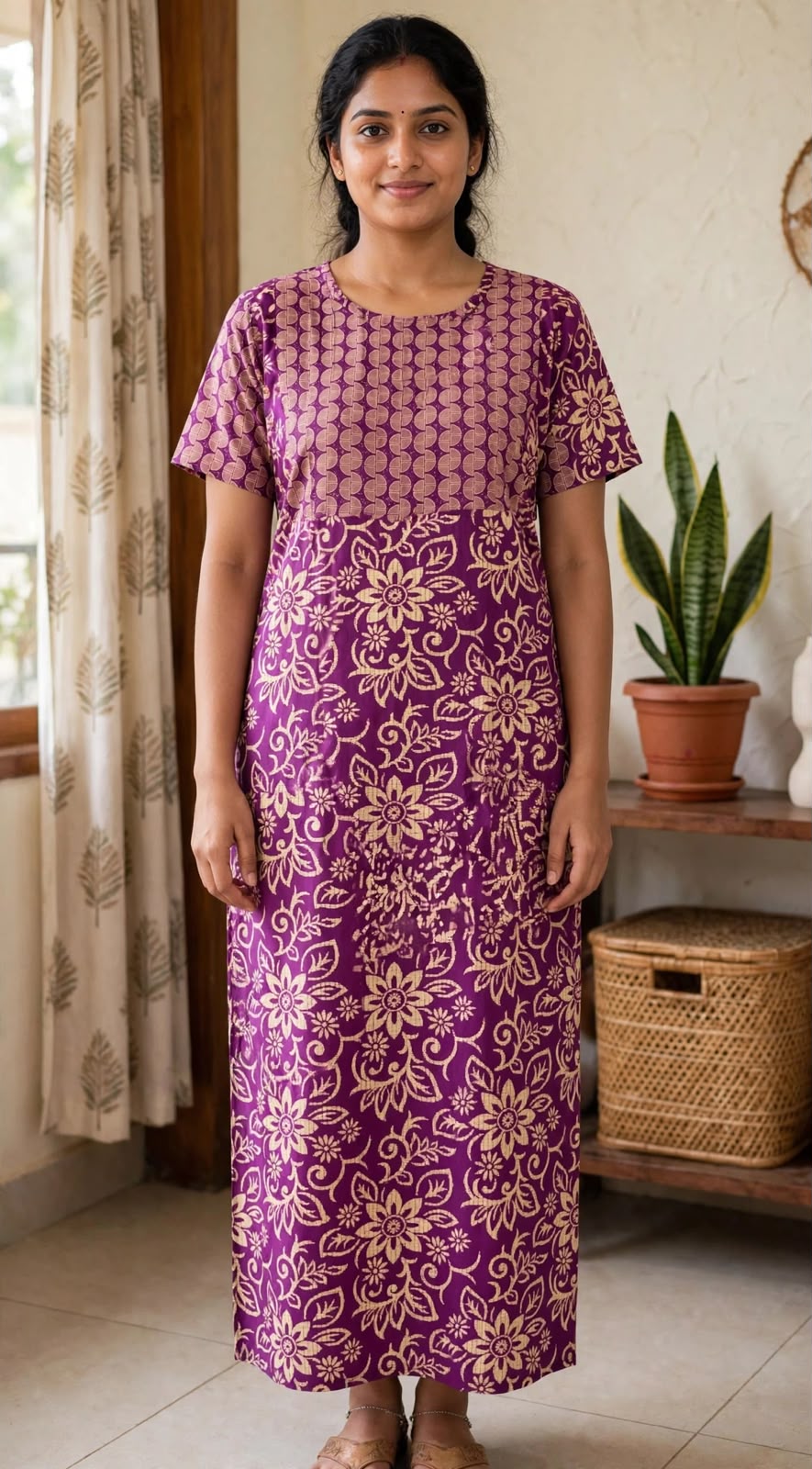 Women's Premium Frock Nighties -Mix and Match ( Double Color)  - Style 5