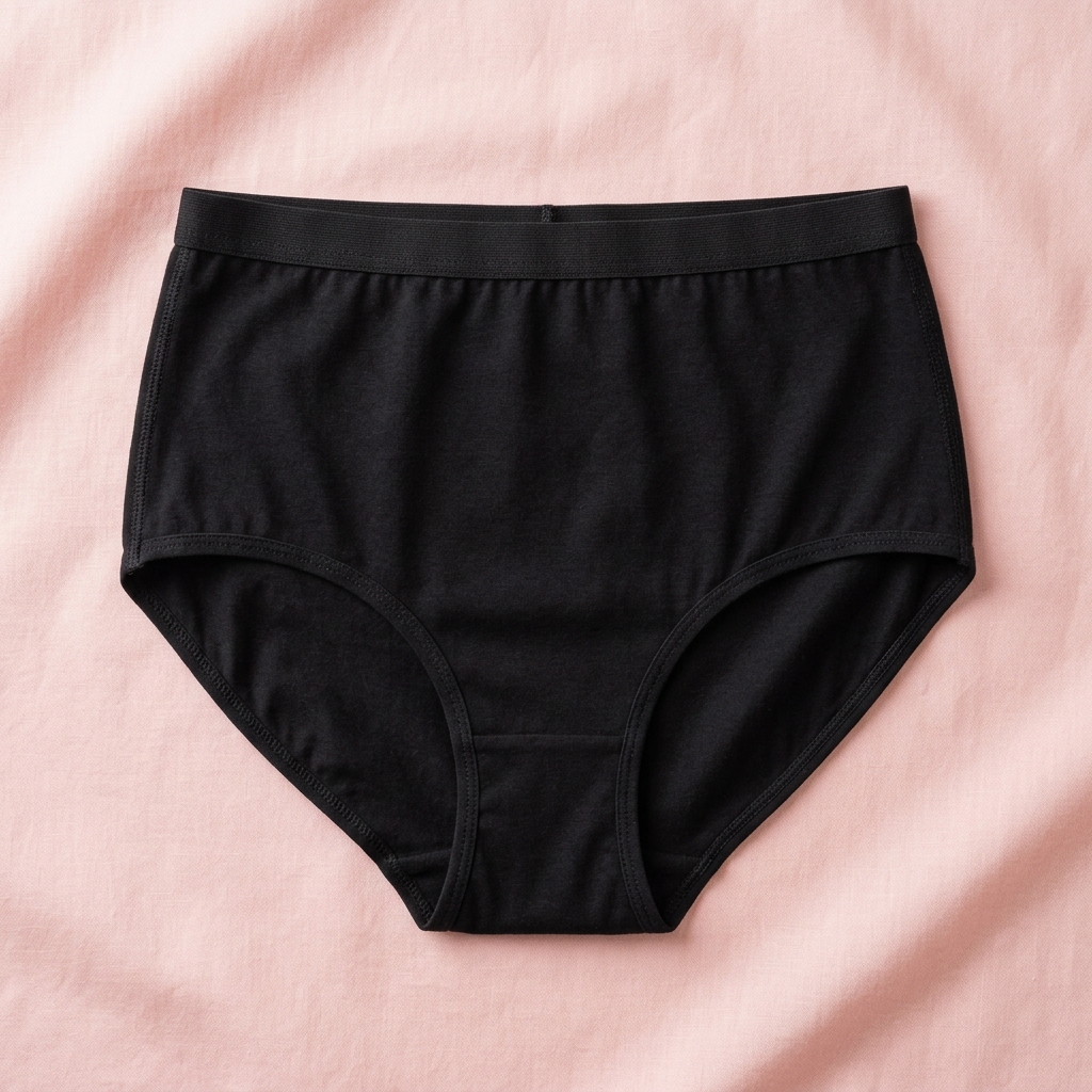 High Waist Cotton Panty - Black
