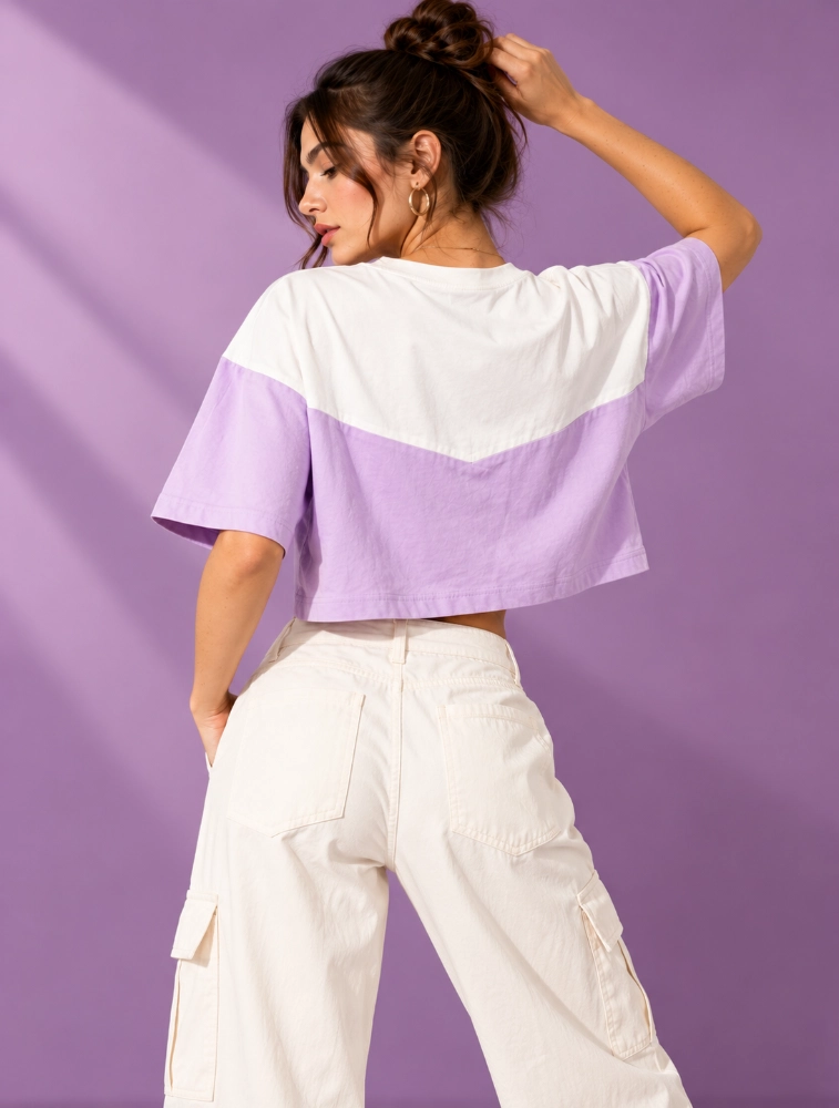 Lavender Womens Classic Western CropTop