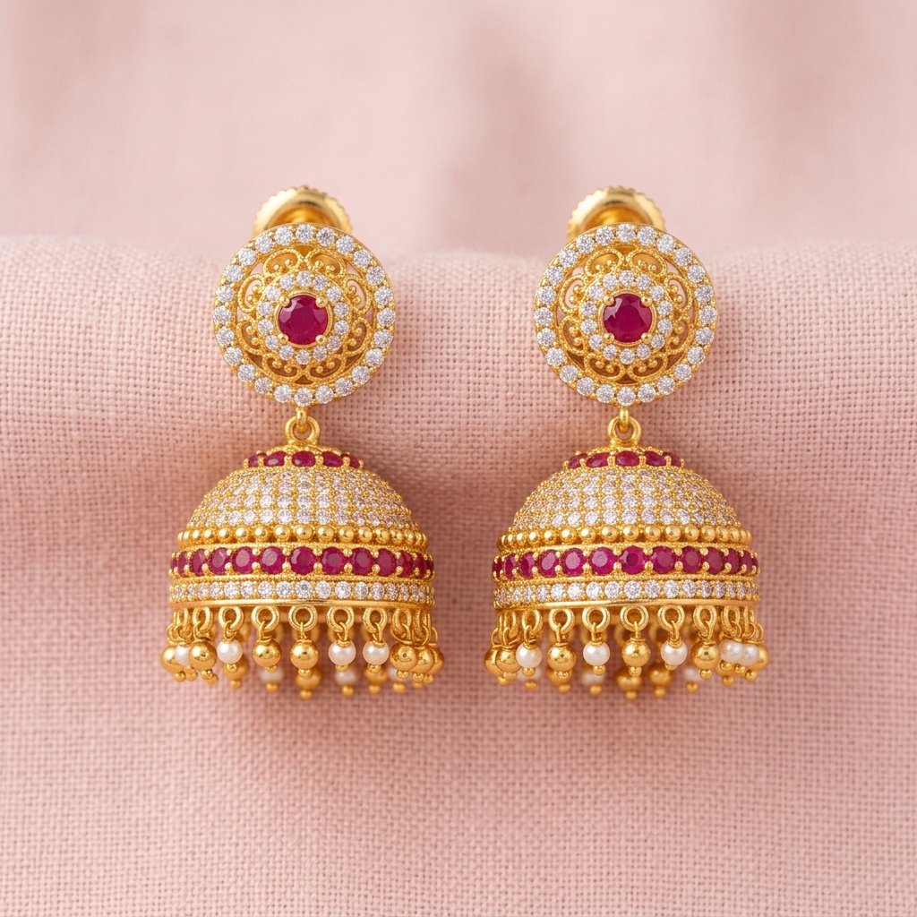 Jimmikki Earrings - Stone Studded
