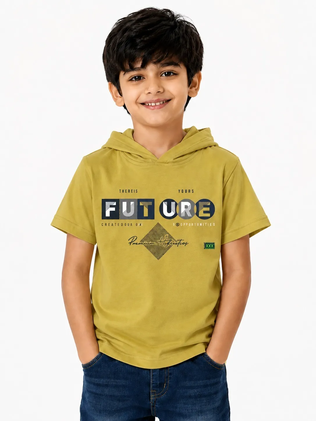 Yellow Boys Premium Printed Half Sleeve Cooper Hood  T Shirt