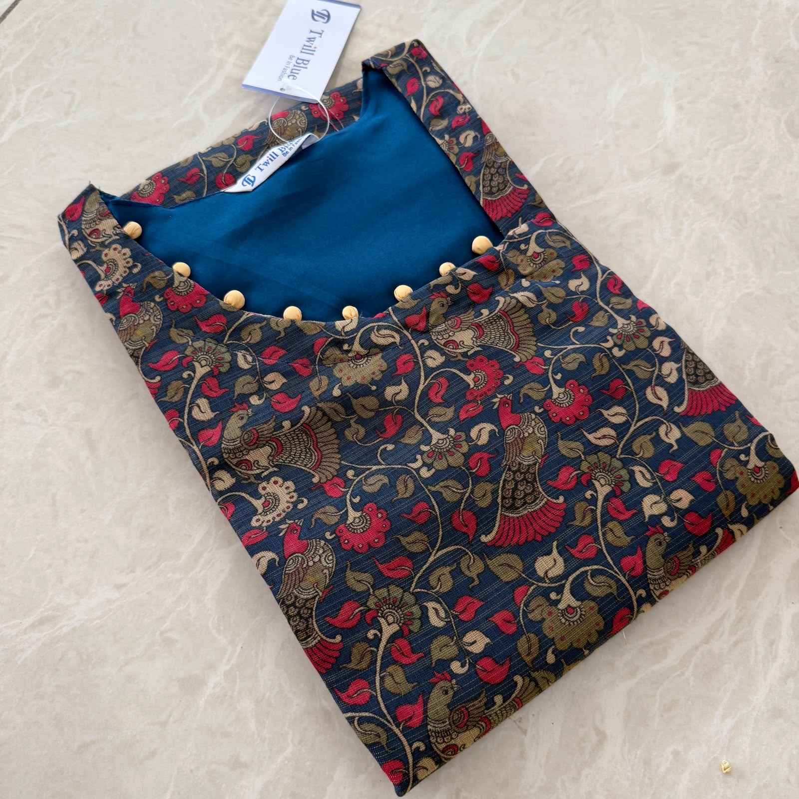 Digital Tissue Kurti with lining  - 09a48262 d180 40db 8440 247921b3548f
