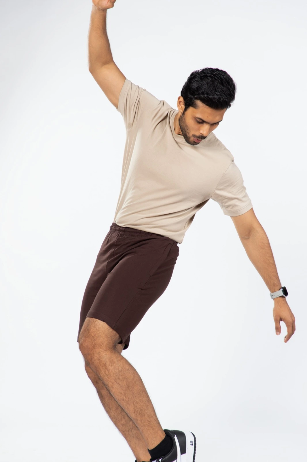 Brown Mens Cotton French Terry 250 GSM Shorts