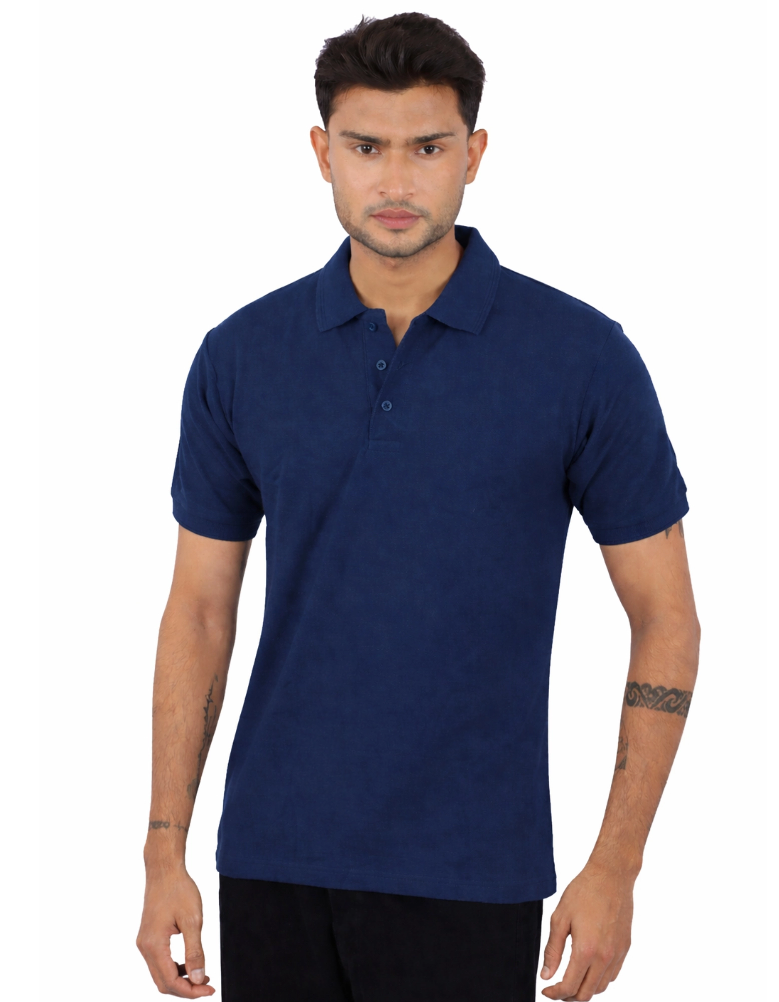 Navy Blue Cotton Polo Half Sleeve 240 GSM TShirts