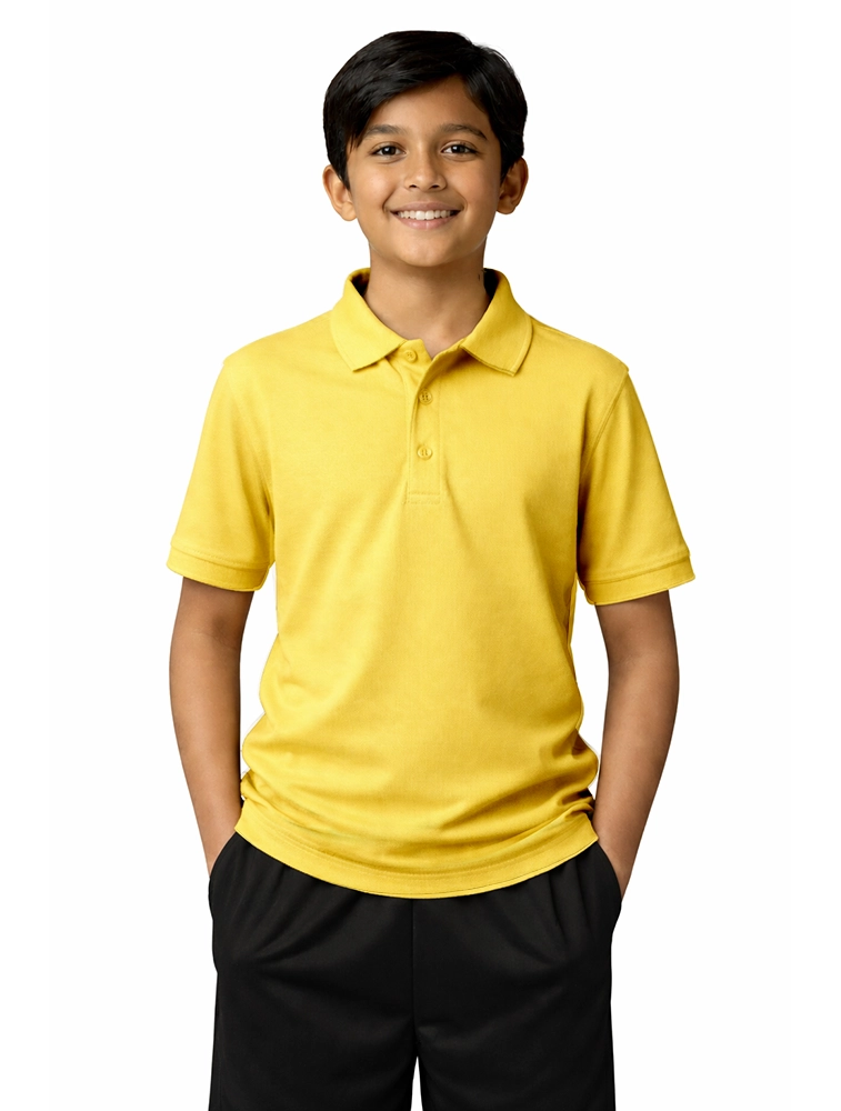 Lemon Yellow Kids Polycotton Polo Half Sleeve 220 GSM T-Shirts