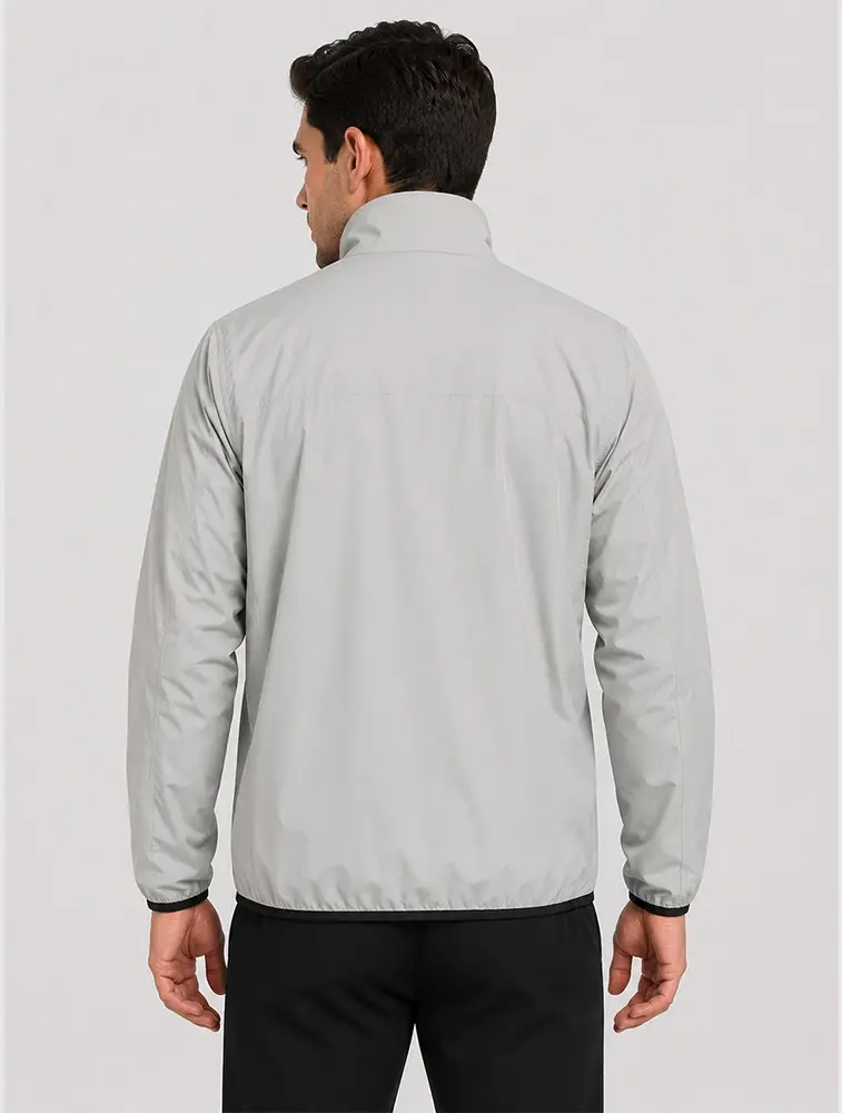 Light Grey Unisex Light Weight Wind Cheater Jacket